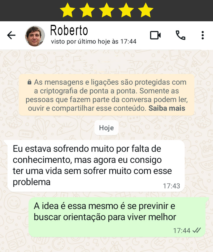 Depoimento de Roberto sobre o eBook Hemorroidas Sem Tabu